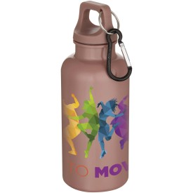 Oregon 400 ml effen waterfles van RCS gecertificeerd gerecycled plastic met karabijnhaak -Oudroze