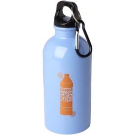 Oregon 400 ml RCS gecertificeerde enkelwandige roestvrijstalen waterfles met karabijnhaak-Cloud blue