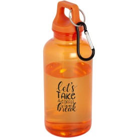 Oregon 400 ml waterfles van RCS-gecertificeerd gerecycled plastic met karabijnhaak-Oranje