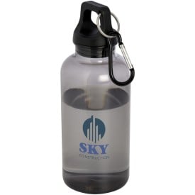 Oregon 400 ml waterfles van RCS-gecertificeerd gerecycled plastic met karabijnhaak-Zwart