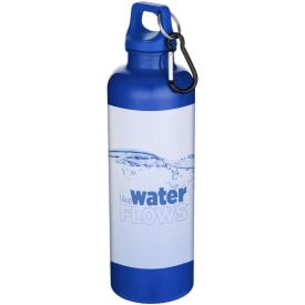 Oregon 750 ml effen RCS gerecycleerde plastic drinkfles met karabijnhaak-Koningsblauw