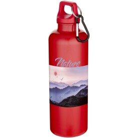 Oregon 750 ml effen RCS gerecycleerde plastic drinkfles met karabijnhaak-Rood