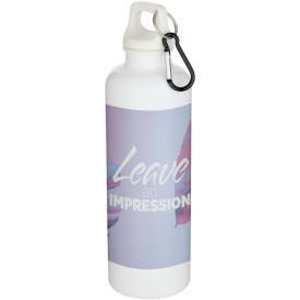Oregon 750 ml effen RCS gerecycleerde plastic drinkfles met karabijnhaak-Wit
