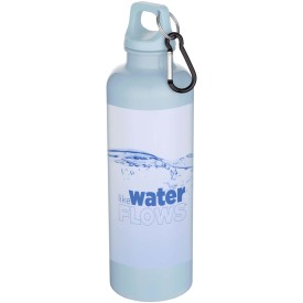 Oregon 750 ml effen RCS gerecycleerde plastic drinkfles met karabijnhaak-Wolkenblauw