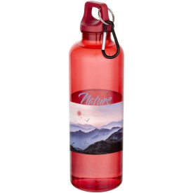Oregon 750 ml waterfles van RCS-gecertificeerd gerecycled plastic met karabijnhaak-Rood