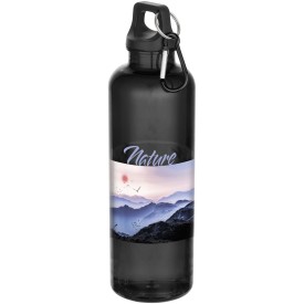 Oregon 750 ml waterfles van RCS-gecertificeerd gerecycled plastic met karabijnhaak-Zwart