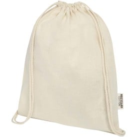 Oregon tas met trekkoord van 140 g/m² GRS gerecycled katoen-Naturel