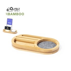 Organizer - bamboe en rPET-vilt - met smartphonehouderfunctie