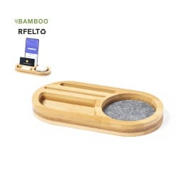 Organizer - bamboe en rPET-vilt - met smartphonehouderfunctie