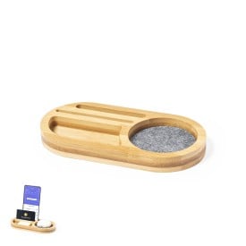 Organizer - bamboe en rPET-vilt - met smartphonehouderfunctie