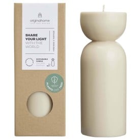 Originalhome biologische kaars medium - plantaardige was - katoenen lont - geurloos