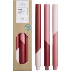 Originalhome Eden diagonale kaarsen - set van 3-Rood