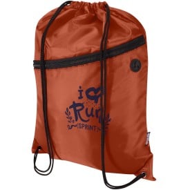 Oriole RPET-tas met trekkoord en voorvak met ritssluiting, 5 liter