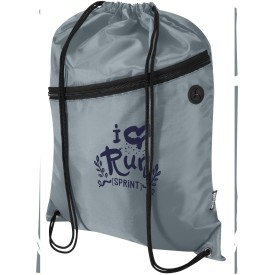Oriole RPET-tas met trekkoord en voorvak met ritssluiting, 5 liter-Grijs