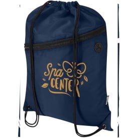 Oriole RPET-tas met trekkoord en voorvak met ritssluiting, 5 liter-Marineblauw