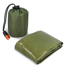 Outdoor Survival 2-in-1 thermische poncho-Dried green