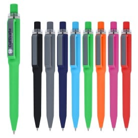 Ozzy pen soft touch - R-ABS - blauwe inkt