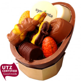 Chocolade paaseischaal - 250 gram - melk, puur en wit