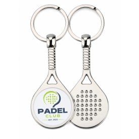 Metalen sleutelhanger padelracket - full colour bedrukt