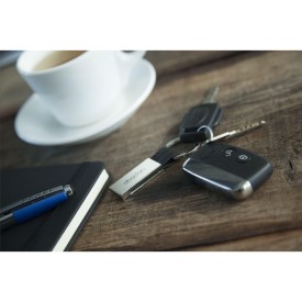 Palmer sleutelhanger - metaal - 8.5 cm - zwart PU lederlook