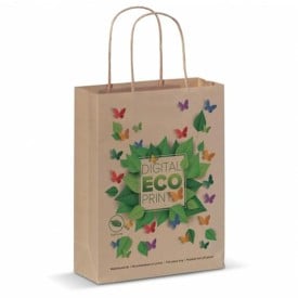 Papieren tas 90 g/m² - A5 - bruin - gedraaid koord