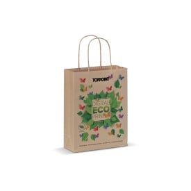 Papieren tas 90 g/m² - A5 - bruin - gedraaid koord
