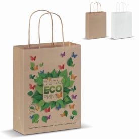 Papieren tas 90 g/m² - A5 - bruin - gedraaid koord