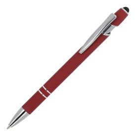 Paris stylus balpen - metaal - blauwe inkt - soft touch afwerking-Bordeaux
