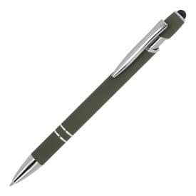 Paris stylus balpen - metaal - blauwe inkt - soft touch afwerking-Dried green