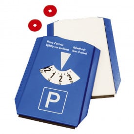 Parkeerschijf IJskrabber + Winkelwagenmuntjes-Donkerblauw-Zonder opdruk