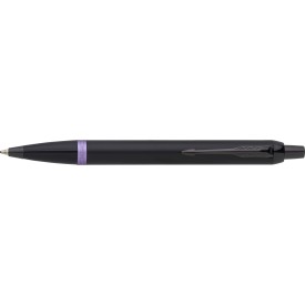 Parker IM Vibrant rings balpen - metaal - blauwe inkt - klikmechanisme - geschenkverpakking