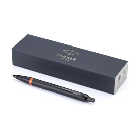 Parker IM Vibrant rings balpen - metaal - blauwe inkt - klikmechanisme - geschenkverpakking