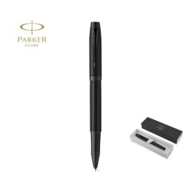 Parker Roller IM achromatic balpen - RVS - zwarte inkt - matte afwerking - geschenkverpakking