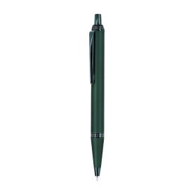 Pen brokyn - aluminium - rubberen afwerking - chroomaccenten - blauwe inkt