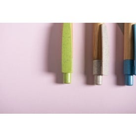 Sydor balpen - bamboe - blauw - tarwestro top, clip en pun