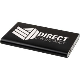 Pep type-C powerbank van 4000 mAh van gerecycled aluminium -Zwart