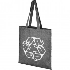 Pheebs 210 g/m² gerecycled katoenen draagtas-Heather zwart