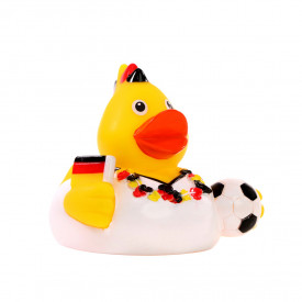 Piepende eend voetbalfan-Zwart / rood / geel