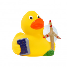 Piepende badeend energie - PVC - 8x8.5x7.5 cm
