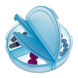 Pillendoosje frosted 7.5cm - kunststof - 3 vakken