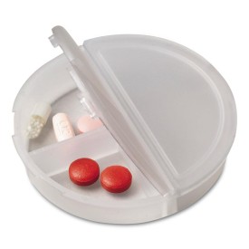 Pillendoosje frosted 7.5cm - kunststof - 3 vakken