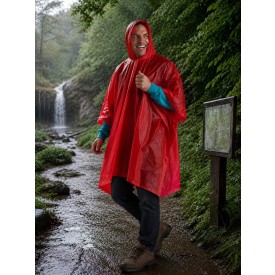 Pippa poncho - 120x90 cm - PVC - in kunststof bal met karabijnhaak