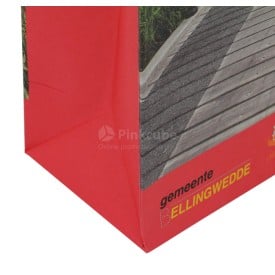 Papieren tas 170 g/m² - A4 - wit - all over bedrukt - katoenen koord