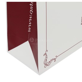 Papieren tas 170 g/m² - A3 liggend - wit - all over bedrukt - katoenen koord