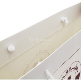 Papieren tas 170 g/m² - A3 liggend - wit - all over bedrukt - katoenen koord