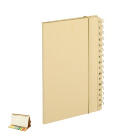 Planner notitieboek gambel - gerecycled karton - harde kaft - 46 bladen + plaknotities