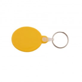 Plastic sleutelhanger ovaal-Geel-Zonder opdruk