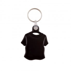 Plastic sleutelhanger T-shirt-Zwart-Zonder opdruk