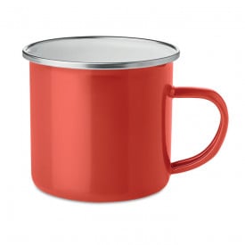 Plateado vintage email mok-Rood