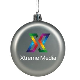 Platte kerstbal-Zilver
